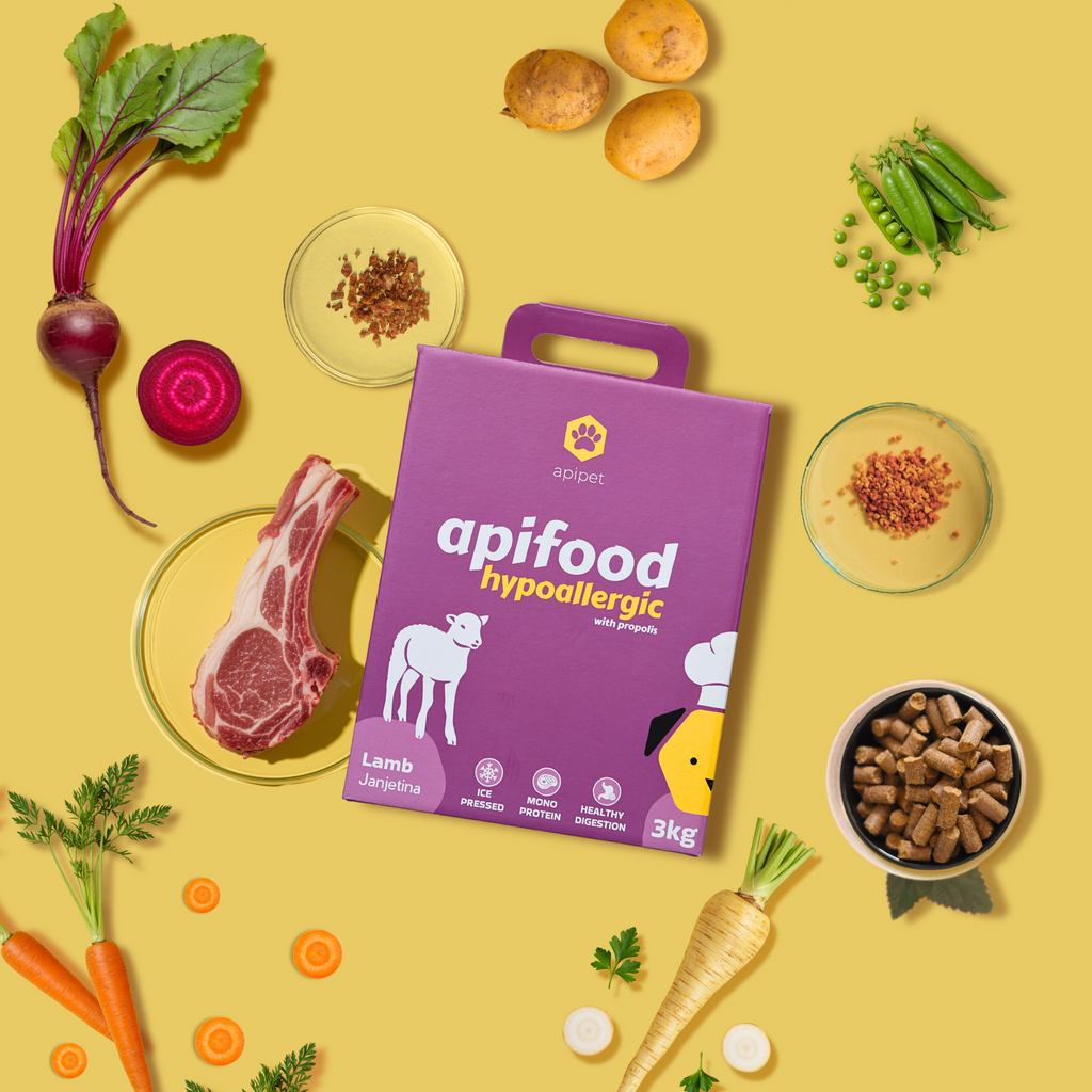 Apifood Hypoallergic Janjetina – hladno prešana hrana za pse s propolisom
